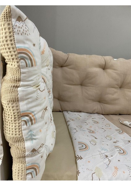 Waffle Pike Kumaş ve Dağ Desenli Kombin 90X190 Montessori Nevresim Takımı ve Kenar Koruma fiyatları