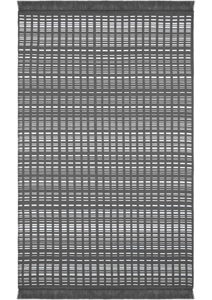 Lovely Koyu Gri Kilim Halı Çift Taraflı Makinede Yıkanabilir Yazlık Kilim Mutfak Balkon Banyo Kilimi