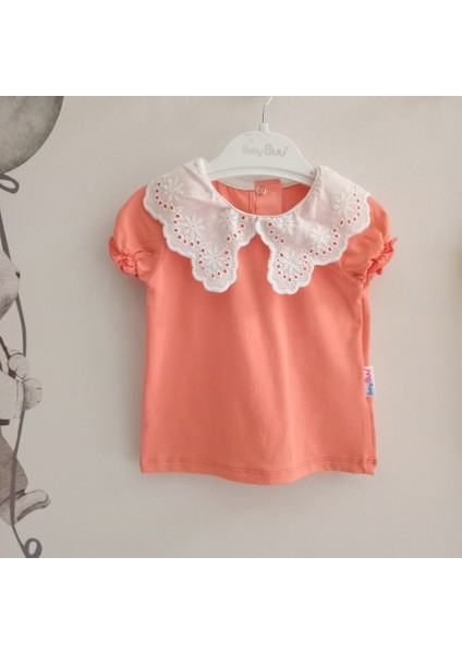 Bebe Yaka Çilek Detaylı Kız Bebek Salopeti fırsatları