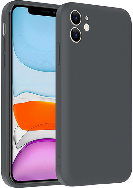Apple iPhone 11 Kılıf Kamera Korumalı Kartlık Hazneli Gkm Vitra Kapak - Gri