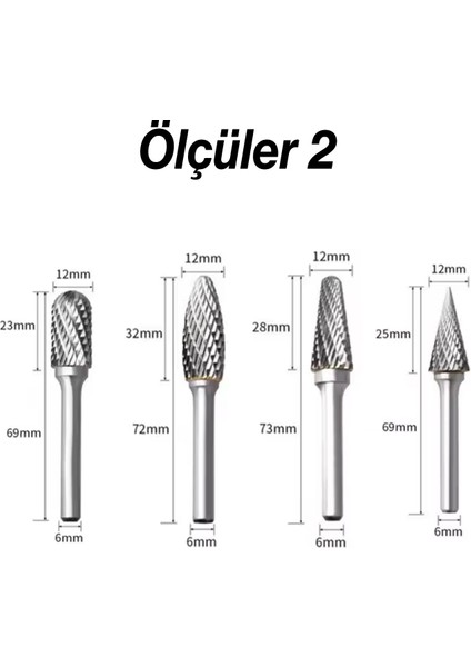 Freze Uç Törpü 9 Parça Uç Seti Kalıpçı Metal Demir Ahşap Plastik Taş Oyma Makinesi Ucu Matkap Uyumlu