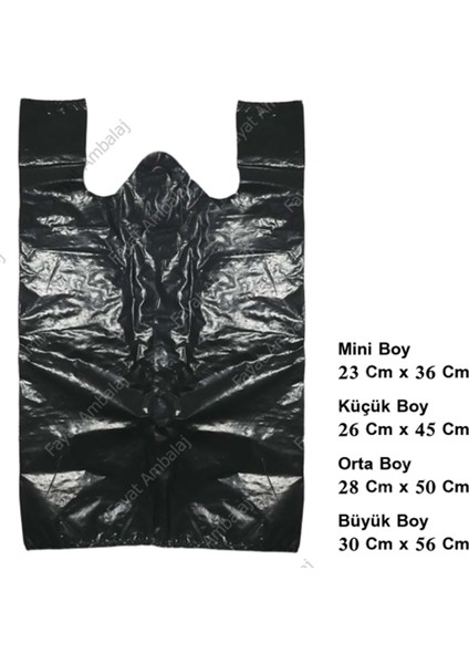 Hışır Atlet Poşet Siyah - 1 kg - Küçük Boy 25X45 - Orta Boy 28X50 - Büyük Boy 30 x 60 - Battal Boy 42X70 - Umut & Güneş & Max & Işılay Markalar