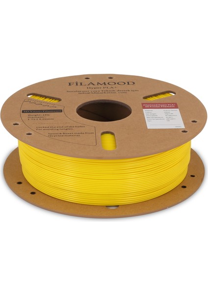 Hyper Pla Filament Sarı 1.75MM 1kg