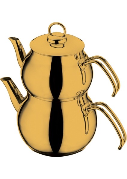 Duru 4 Parça Titanyum Gold Çaydanlık Aile Boy