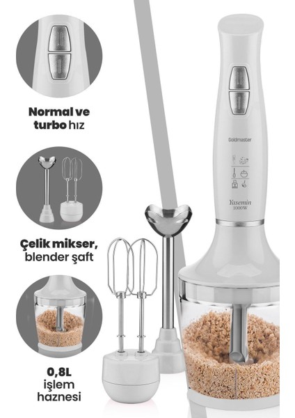 Yasemin Blender Set (Gm 7240) Beyaz