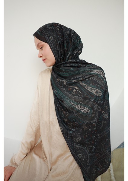 Ipekhan Soft Pamuk Etro Etnik Desen Şal 3055-01 Siyah