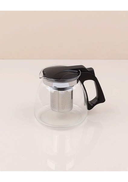 Siyah Isıya Dayanıklı Brosilikat Cam Demlik 900 ml
