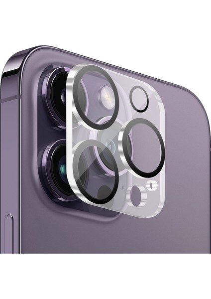 iPhone 14 Pro Max Uyumlu (14 Pro Max) Temperli Cam Şeffaf Kamera Lens Koruyucu