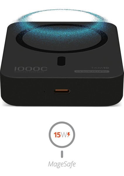 Magsafe Kablosuz 10.000 Mah Pd 15W Wireless Taşınabilir Şarj Cihazı Siyah