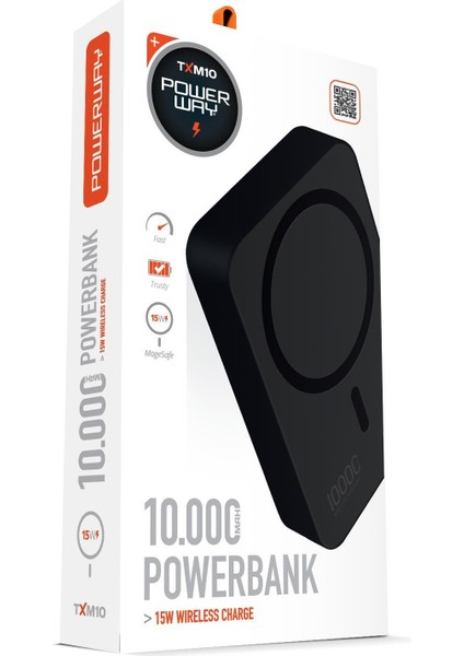 Magsafe Kablosuz 10.000 Mah Pd 15W Wireless Taşınabilir Şarj Cihazı Siyah modelleri