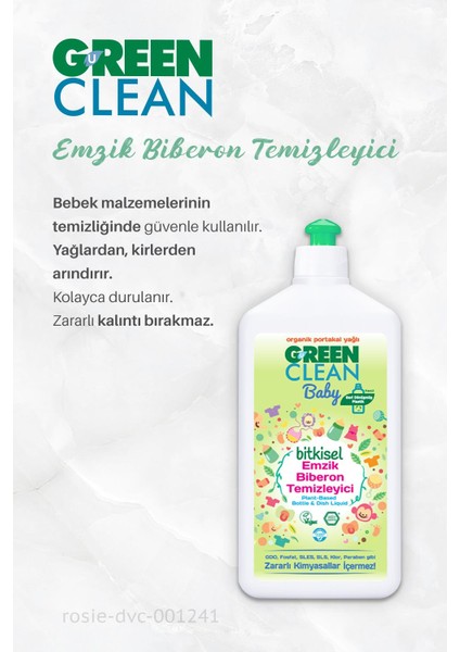 3 Adet Green Clean Baby Bitkisel Emzik Biberon Temizleyici 500 ml ve Rosıe fiyatları