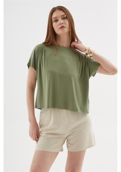 Fashıon Frıends Kadın Dökümlü Crop Bluz 25Y0512K1 fiyatları