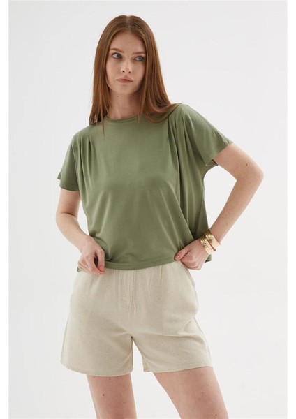 Fashıon Frıends Kadın Dökümlü Crop Bluz 25Y0512K1 modelleri