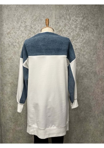 25Y10632 Sweat Kot Detay Önü Nakışlı - Puane - 25Y10632 - Ekru - 1