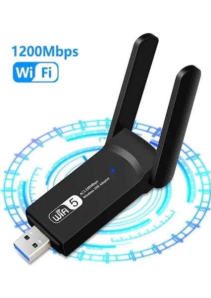 Dual Band AC1200 USB 3.0 Adaptör Kablosuz Wifi Yükseltici