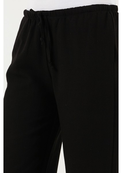 Keten Karışımlı Regular Fit Normal Bel Geniş Paça Pantolon Bayan Pantolon 5866030