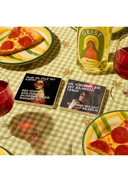 Replik ve Sanat Eseri Doğal Taş Bardak Altlığı, Dekoratif Altlık, Prens Gibi Dizi