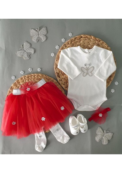 Kız Bebek Taşlı Kelebek Detaylı Mevlüt Elbisesi