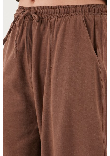 Pamuklu Relaxed Fit Normal Bel Daralan Paça Pantolon Bayan Pantolon 668YP5198