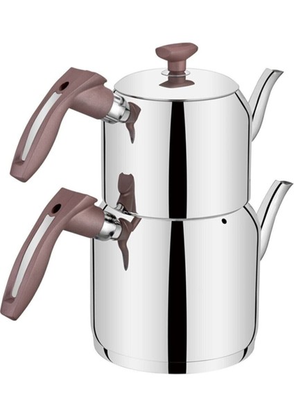 Mini Boy Çaydanlık, Zarif Rose Desen, Şık ve Kullanışlı Paslanmaz Çelik Renk: Pembe