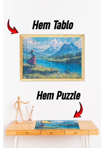 Ahşap Çerçeveli Puzzle - Tablo Hthp - 017 Ahşap Puzzle Tablo 120 Parça Yeni Başlayanlar İçin 23x32 Ebadında