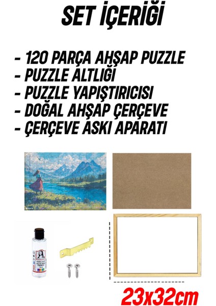 Ahşap Çerçeveli Puzzle - Tablo Hthp - 017 Ahşap Puzzle Tablo 120 Parça Yeni Başlayanlar İçin 23x32 Ebadında