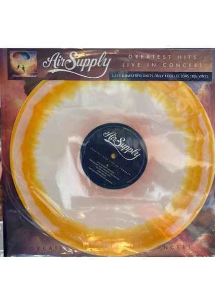 Air Supply ‎– Greatest Hits Live In Concert Limitli Baskı Renkli Lp Plak