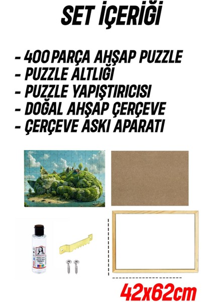 Ahşap Çerçeveli Puzzle - Tablo Hthp - 007 400 Parça Ahşap Puzzle Tablo