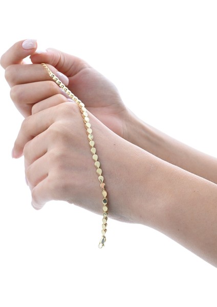 Gümüş Altın Yaldızlı Modern Görünümlü Damla Su Yolu Bileklik SGTL12849GOLD fiyatları