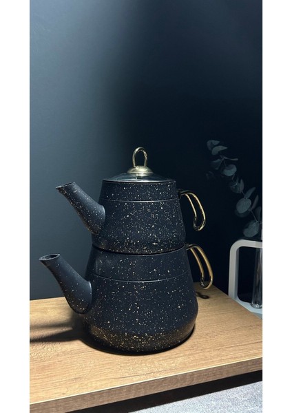 Şık Siyah Granit Çaydanlık Takımı, dayanıklı ve estetik tasarım, 3L hacim modelleri