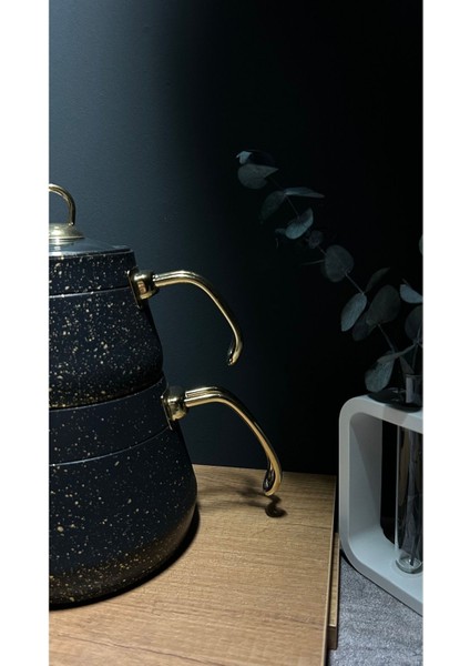 Şık Siyah Granit Çaydanlık Takımı, dayanıklı ve estetik tasarım, 3L hacim fırsatları