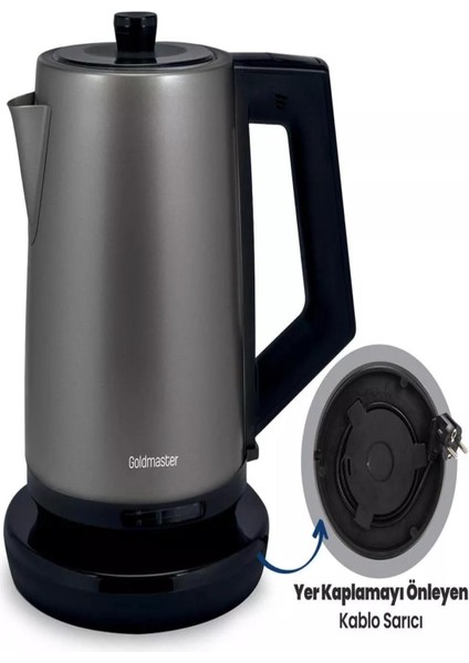Goldmaster GM-7376AN Beliz Çelik Su Isıtıcısı Antrasit