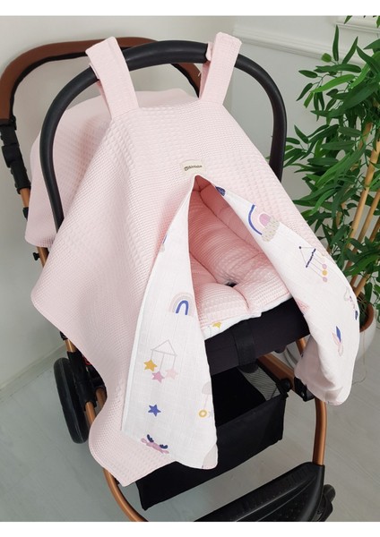 Müslin Pike Çift Kat Puset Örtüsü, Minderli Bebek Çift Kat Kışlık Puset Örtüsü, %100 Pamuklu indirimleri