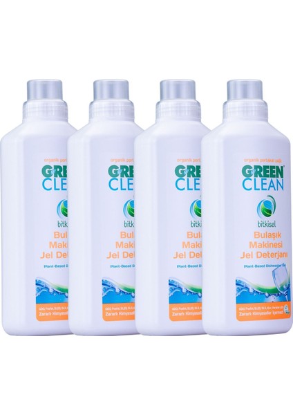 Green Clean 4 Adet Bulaşık Makinesi Jel Deterjan 1000 ml