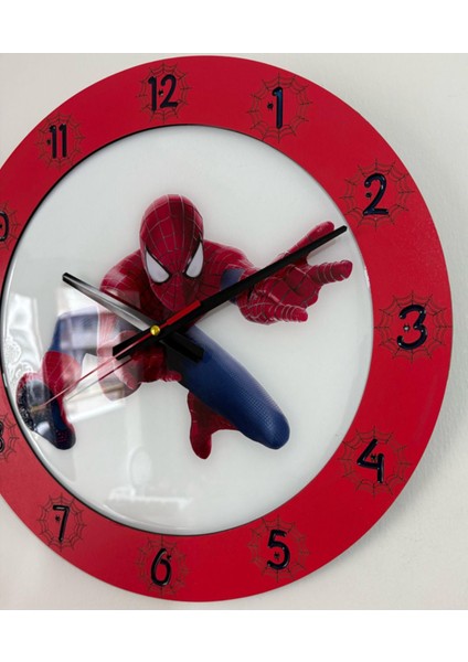 Çocuk Odası Duvar Saati - Epoksi Reçine Kaplamalı - Spider - 40 cm