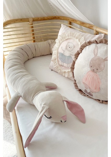 Sevimli Uzun Beşik Yatak Yan Koruma, Uyku Arkadaşı Bebek Çocuk Odası Dekoratif Sosis Tavşan Yastık modelleri