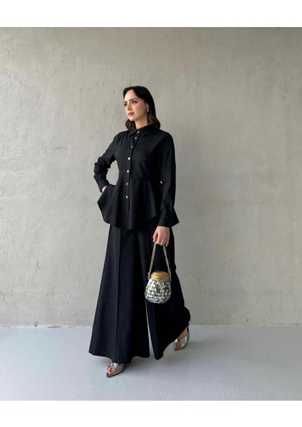 Moda Ala Bol Paça Kot Takım Siyah fiyatları