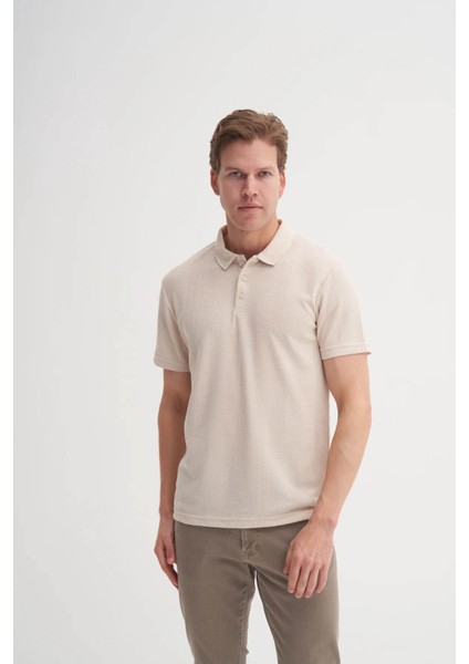Polo Yaka Bej Erkek T-Shirt 4222 modelleri