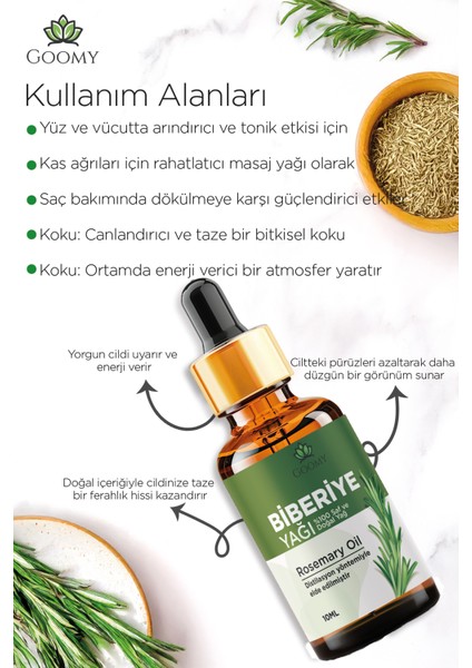 Biberiye Yağı Doğal Bitkisel Uçucu Yağ Rosemary Oil 10ml fiyatları