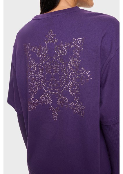 Oversized Fit Bisiklet Yaka T Shirt Bayan T Shirt LB24FWEAPFUTS indirimleri