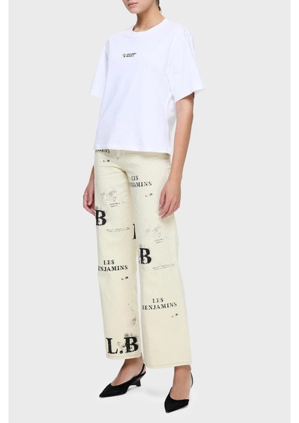 Ön ve Arka Baskılı Pamuk Regular Fit T Shirt Bayan T Shirt LB25SSUNLFUTS fırsatları