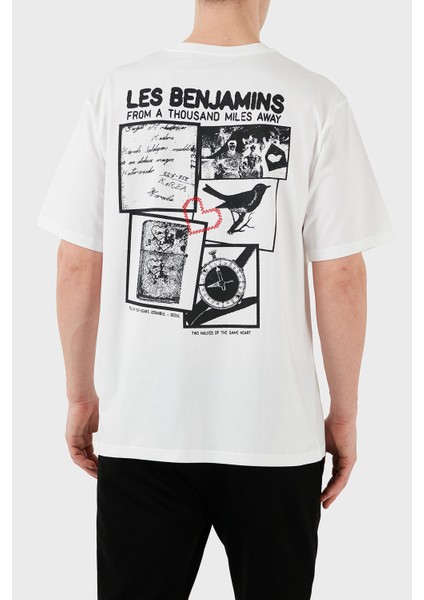 Baskılı Relaxed Fit Pamuklu Bisiklet Yaka T Shirt Erkek T Shirt LB25SSUNLMUTS