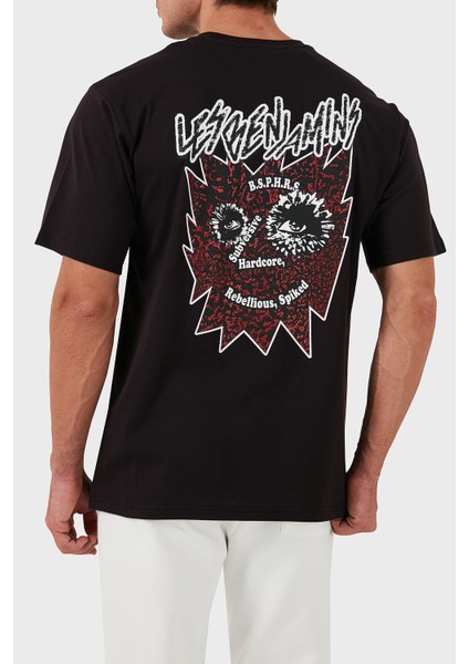 Pamuklu Logolu Oversize Fit Bisiklet Yaka T Shirt Erkek T Shirt LB24FWEAPMUTS