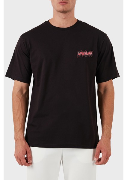 Pamuklu Logolu Oversize Fit Bisiklet Yaka T Shirt Erkek T Shirt LB24FWEAPMUTS modelleri