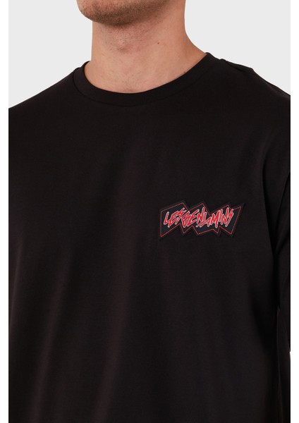 Pamuklu Logolu Oversize Fit Bisiklet Yaka T Shirt Erkek T Shirt LB24FWEAPMUTS indirimleri