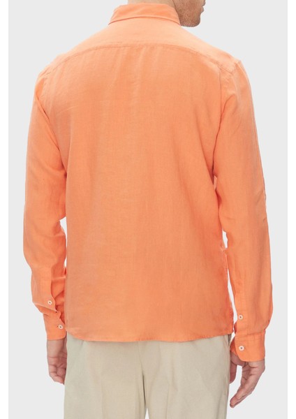 % 100 Keten Slim Fit Düğmeli Yaka Gömlek Erkek Gömlek 50520283 823 modelleri