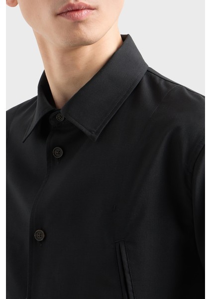 Hafif Yünlü Regular Fit Uzun Kollu Gömlek Ceket Erkek Gömlek Ceket EM001480 AF13821 UC001