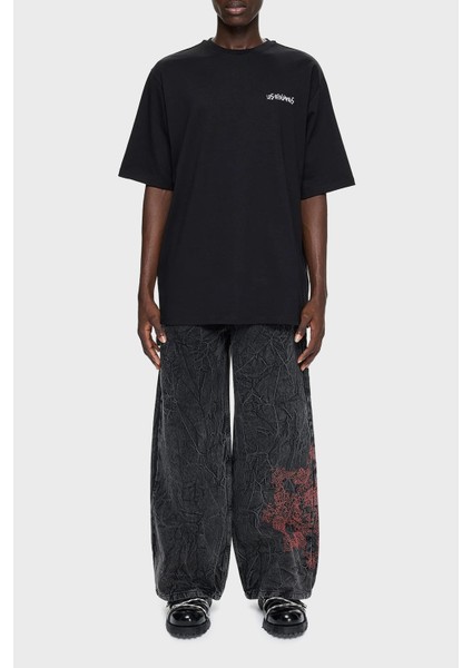 Pamuklu Oversize Bisiklet Yaka T Shirt Erkek T Shirt LB24FWEAPMUTS