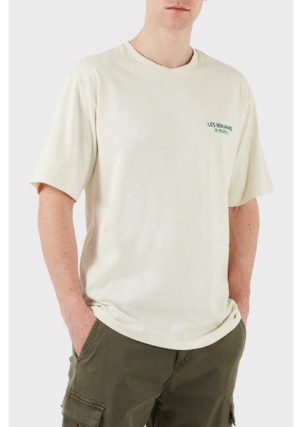 Baskılı Relaxed Fit Pamuklu Bisiklet Yaka T Shirt Erkek T Shirt LB25SSUNLMUTS fiyatları