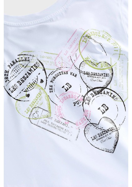 Baskılı Pamuk Regular Fit Bisiklet Yaka T Shirt Bayan T Shirt LB25SSUNLFUTS indirimleri